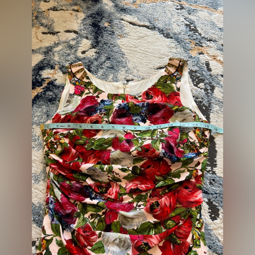 Dolce&Gabbana Pink Floral Ruched Sheath Dress - Picture 6 of 13